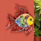 Red Talavera-Style Fish – Handcrafted Mexican Folk Art Décor