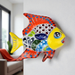 Yellow Talavera-Style Fish – Handcrafted Mexican Folk Art Décor