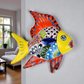 Yellow Talavera-Style Fish – Handcrafted Mexican Folk Art Décor
