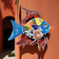Red Talavera-Style Fish – Handcrafted Mexican Folk Art Décor
