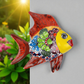 Red Talavera-Style Fish – Handcrafted Mexican Folk Art Décor