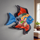 Sky Blue Talavera-Style Fish – Handcrafted Mexican Folk Art Décor