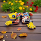 Yellow Talavera-Style Frog – Handcrafted Mexican Folk Art Décor