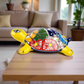 Yellow Talavera-Style Turtle – Handcrafted Mexican Folk Art Décor
