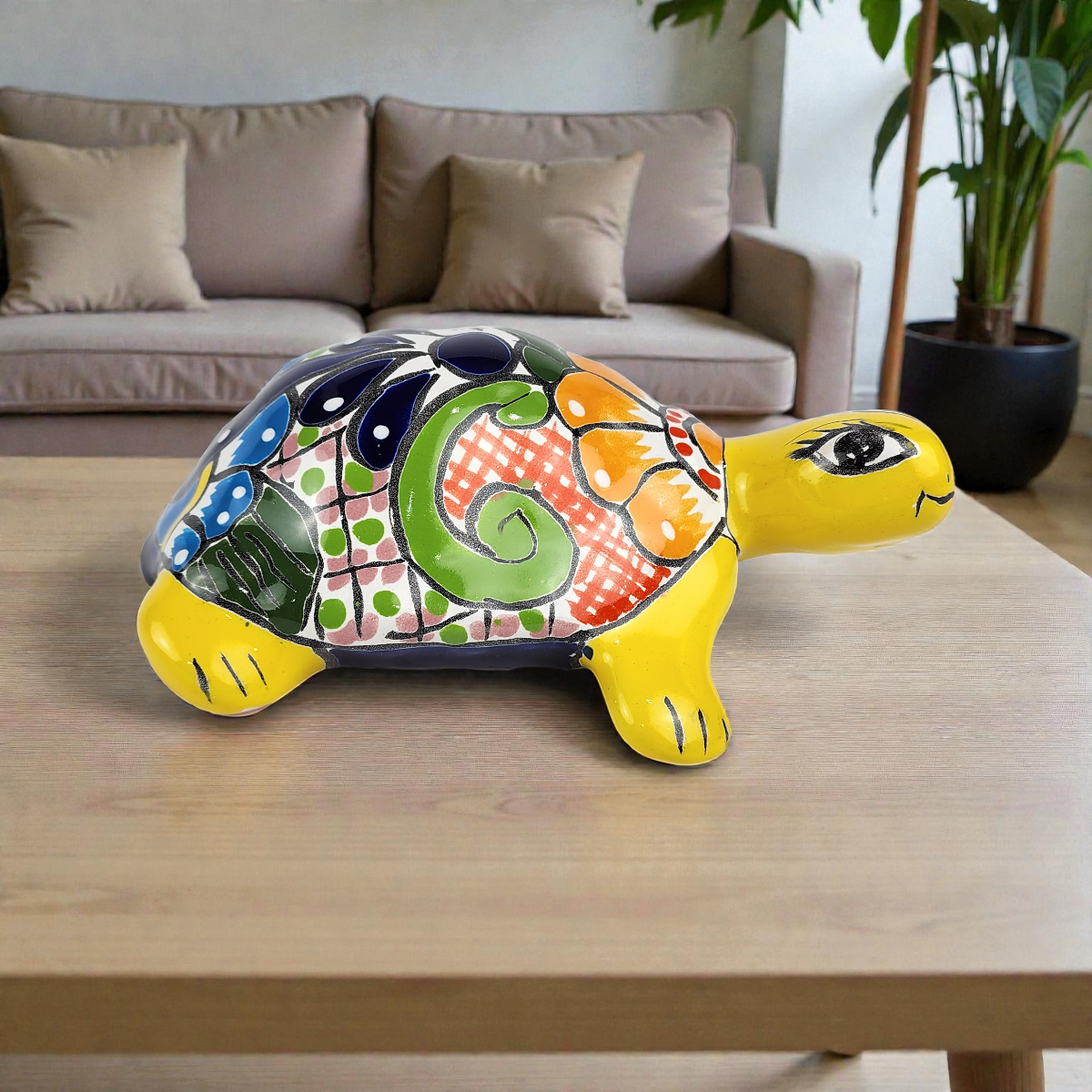 2-Piece Turtle Garden Decor Set – Mexican Ceramic Folk Art