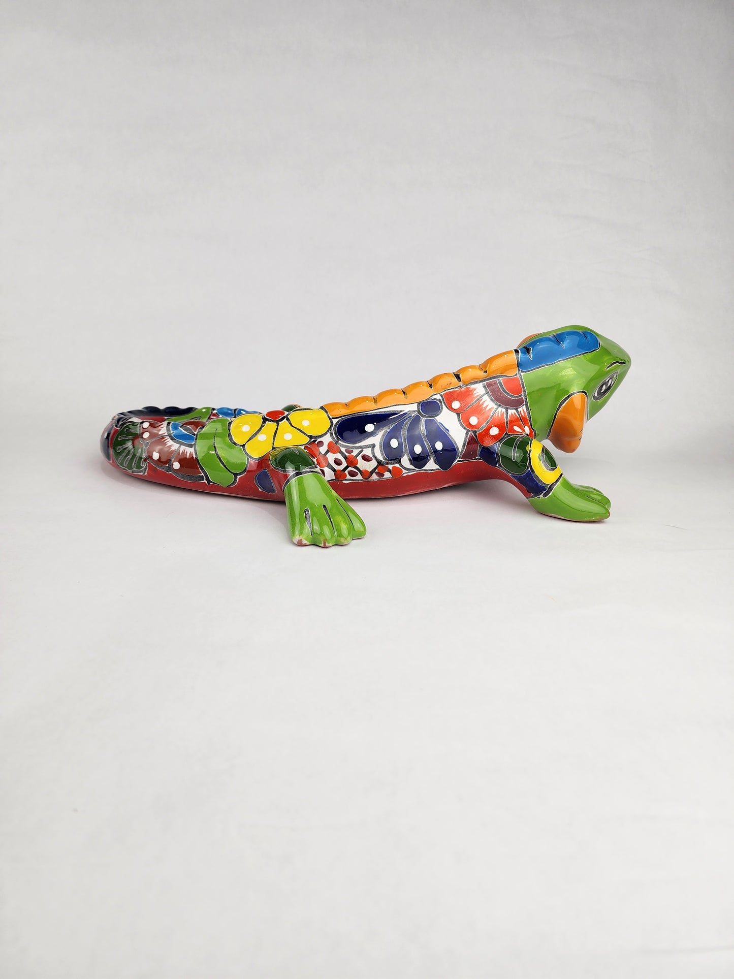 Handmade Talavera Iguana – Unique Wall Lizard Folk Art