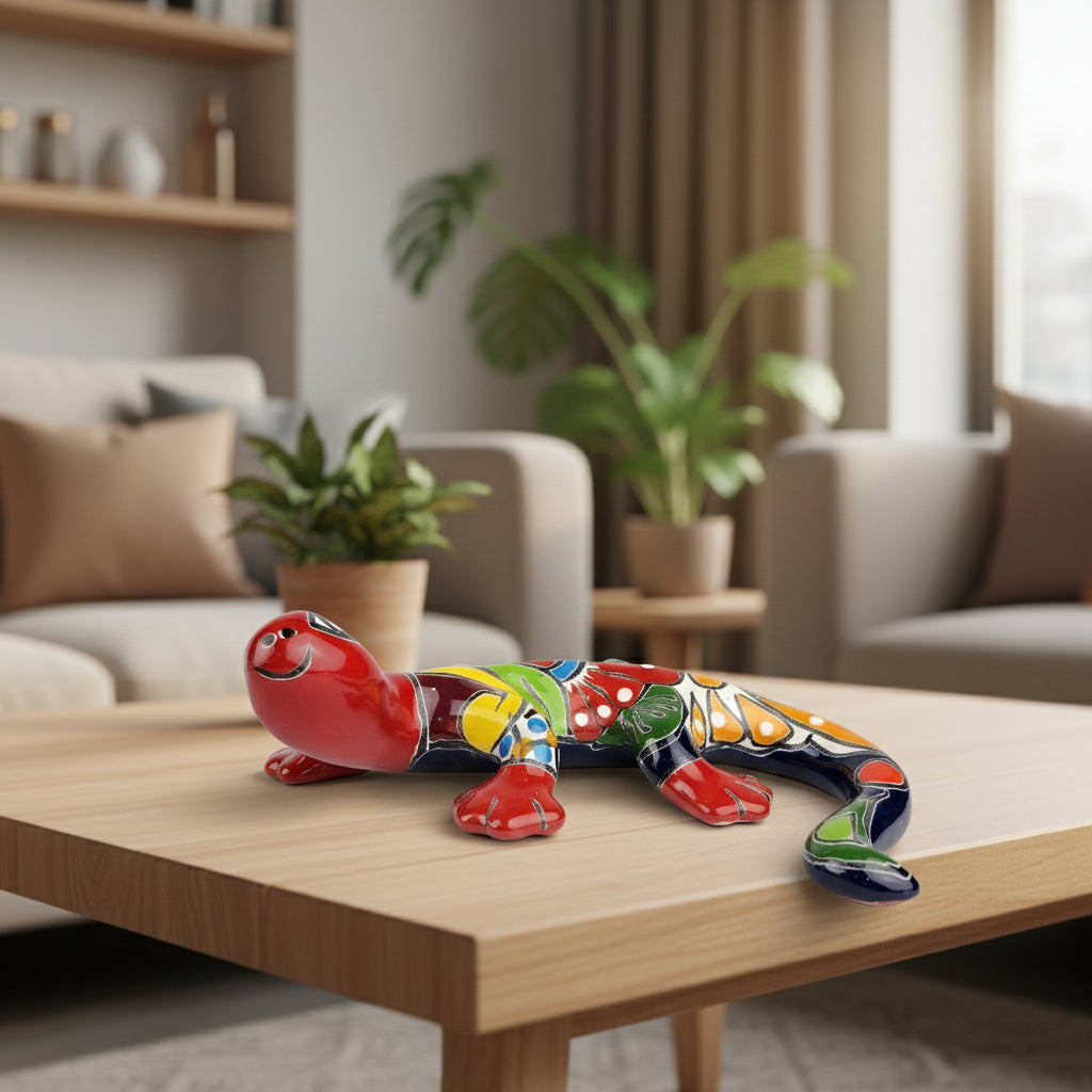 Colorful ceramic gecko