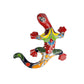 Colorful ceramic lizard wall art on a white background