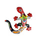 Colorful ceramic lizard wall art on a white background