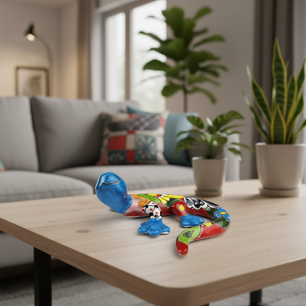 Colorful ceramic gecko