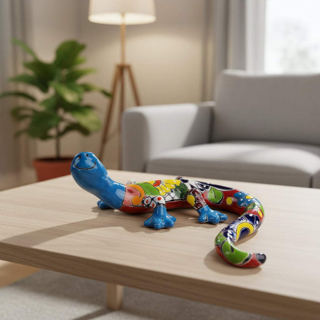 Colorful ceramic gecko