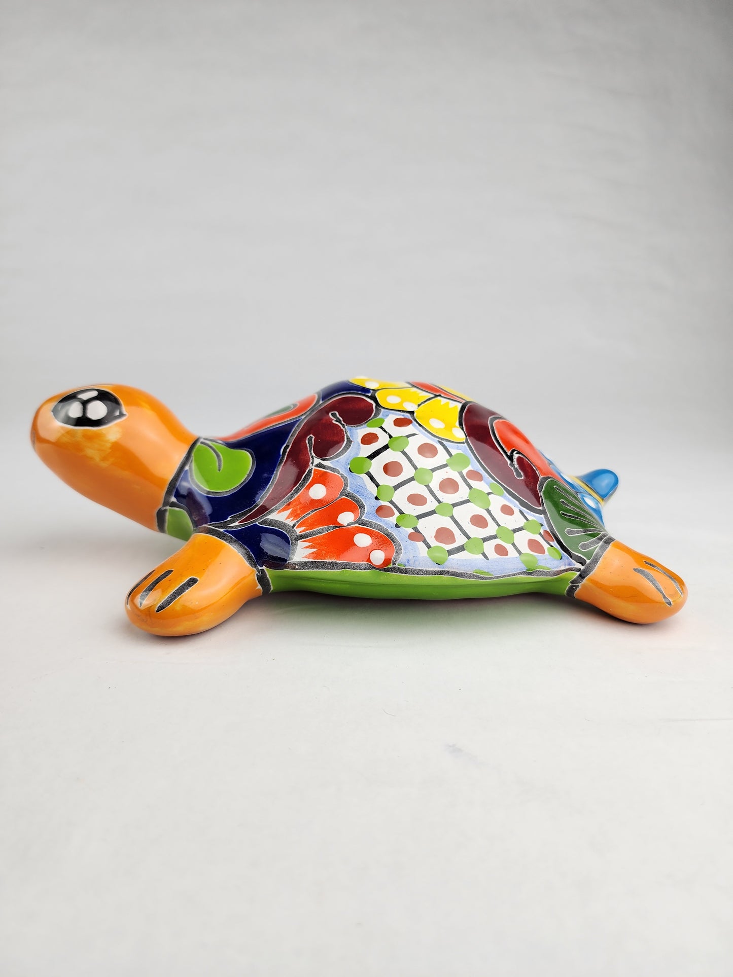 Handcrafted Talavera Turtle – Colorful Mexican Ceramic Accent
