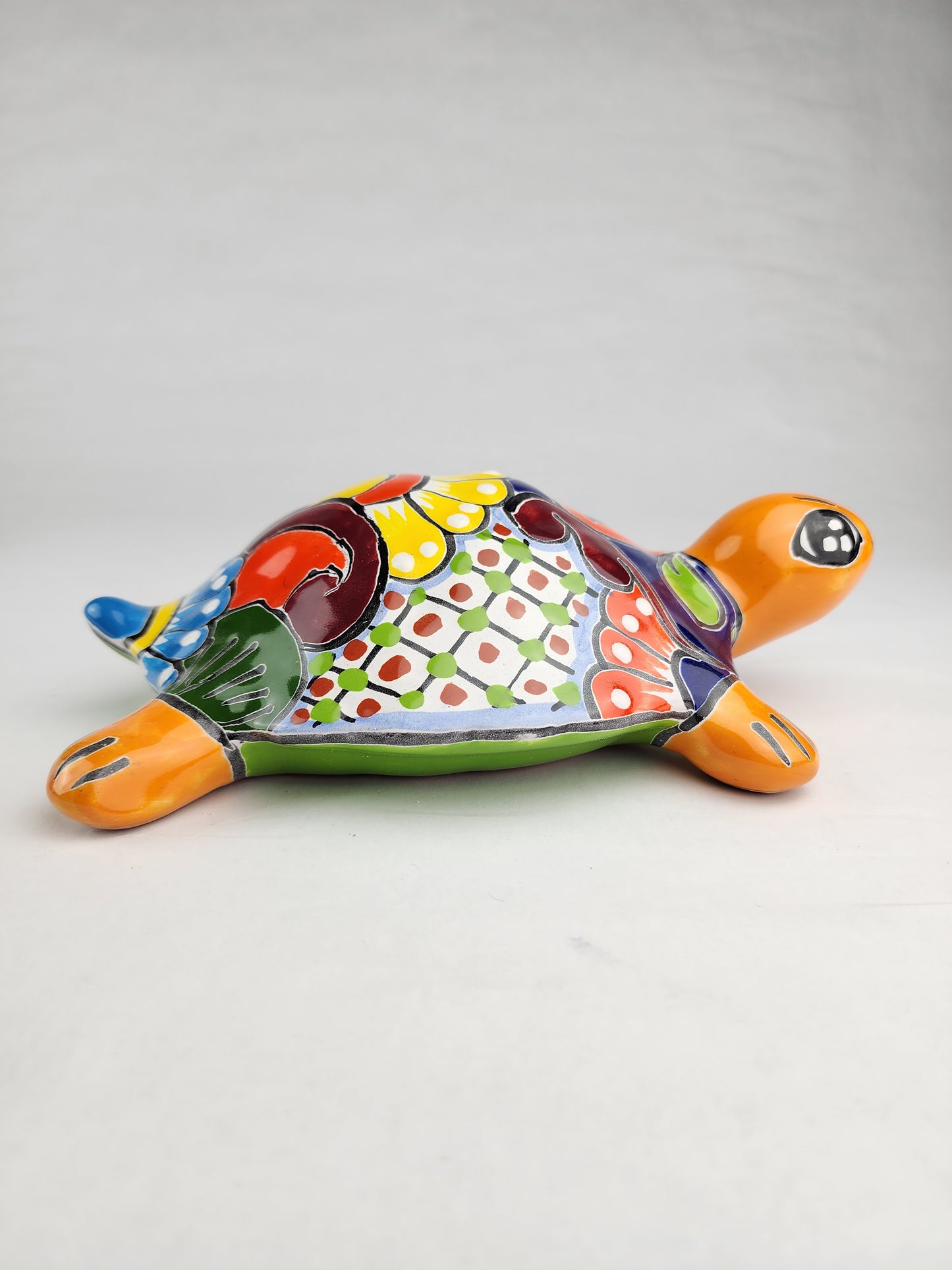 Handcrafted Talavera Turtle – Colorful Mexican Ceramic Accent