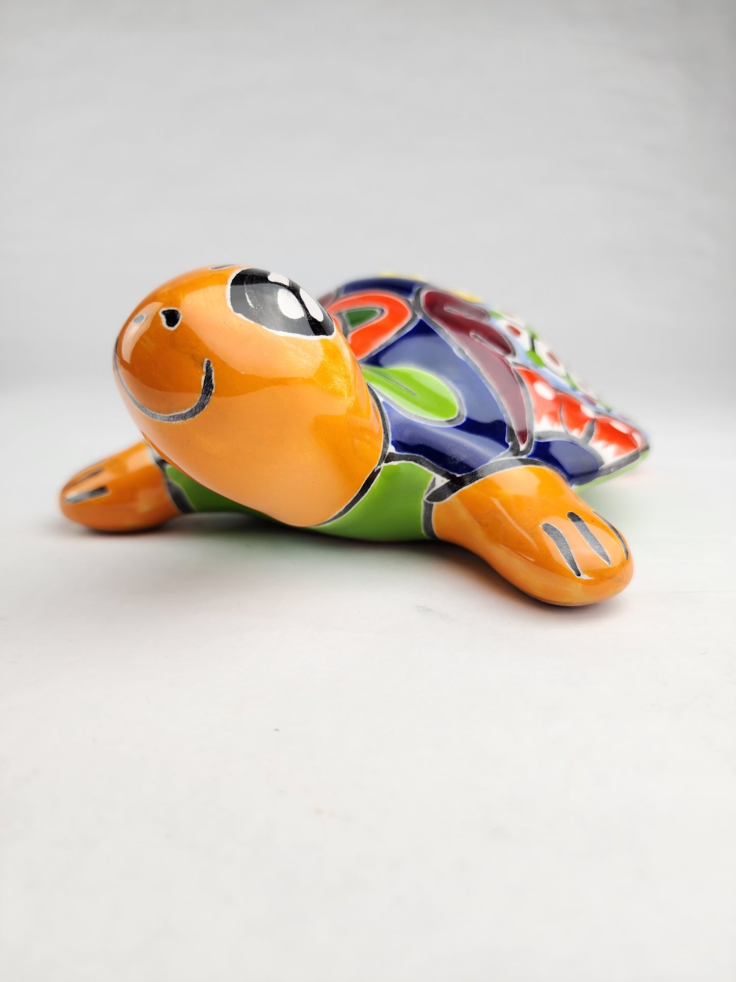 Handcrafted Talavera Turtle – Colorful Mexican Ceramic Accent