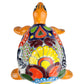 Colorful ceramic turtle on a white background