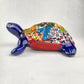 Hand-Painted Blue Talavera Turtle – Whimsical Ceramic Folk Art