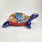 Hand-Painted Blue Talavera Turtle – Whimsical Ceramic Folk Art