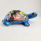 Aqua Blue Talavera Turtle – Hand-Painted Ceramic Garden Decor