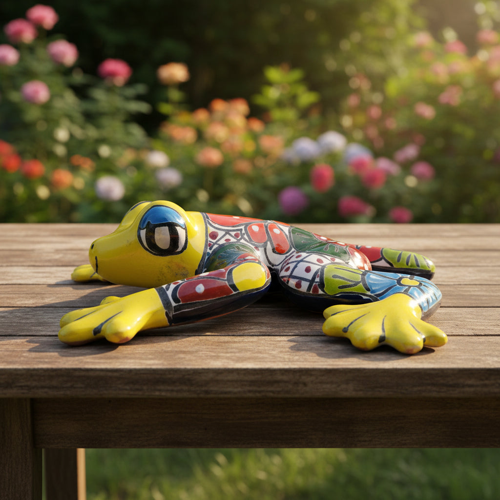 Colorful ceramic frog