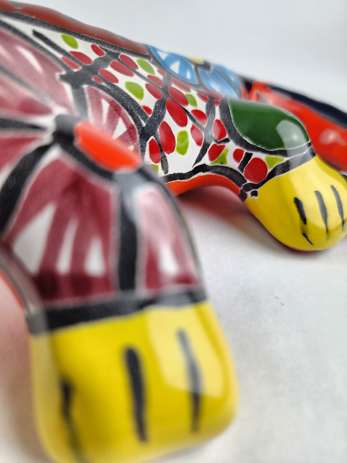 Yellow Talavera Ceramic Iguana – Multicolor Wall Art from Mexico