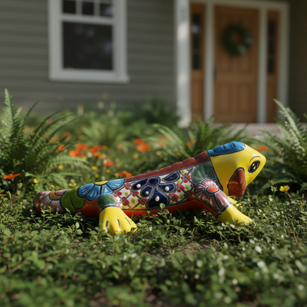 Colorful talavera iguana