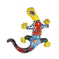 Colorful ceramic lizard on a white background