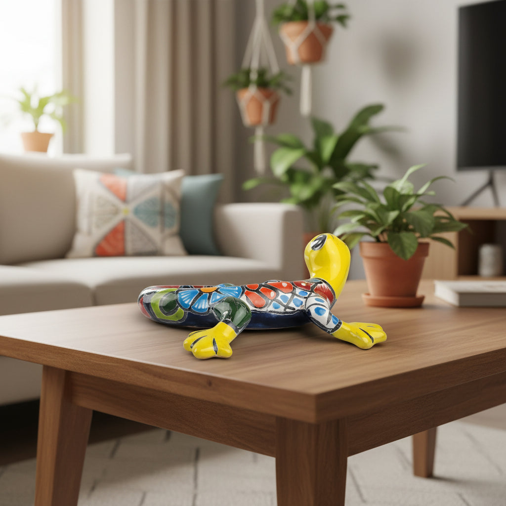 Colorful ceramic gecko