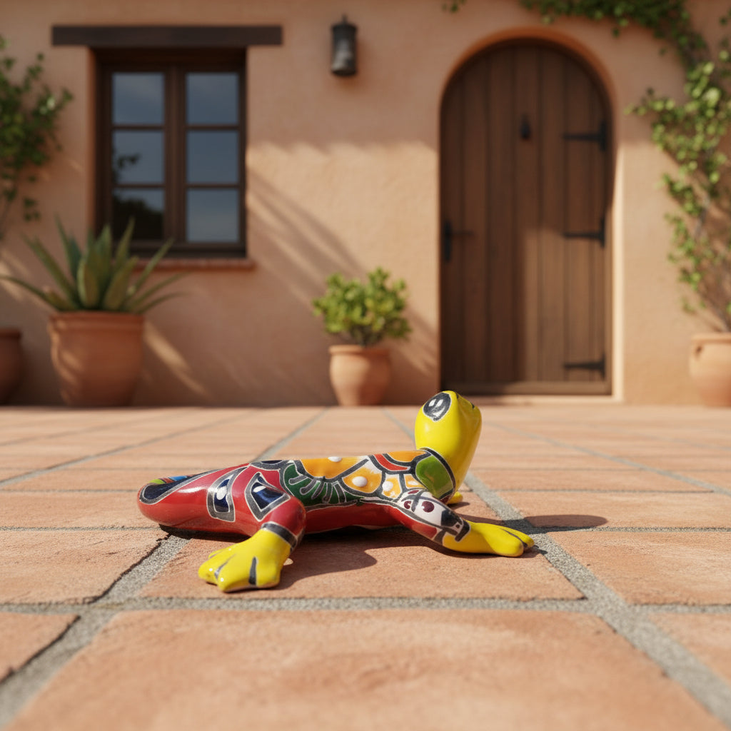 Colorful ceramic gecko