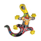 Colorful ceramic lizard on a white background