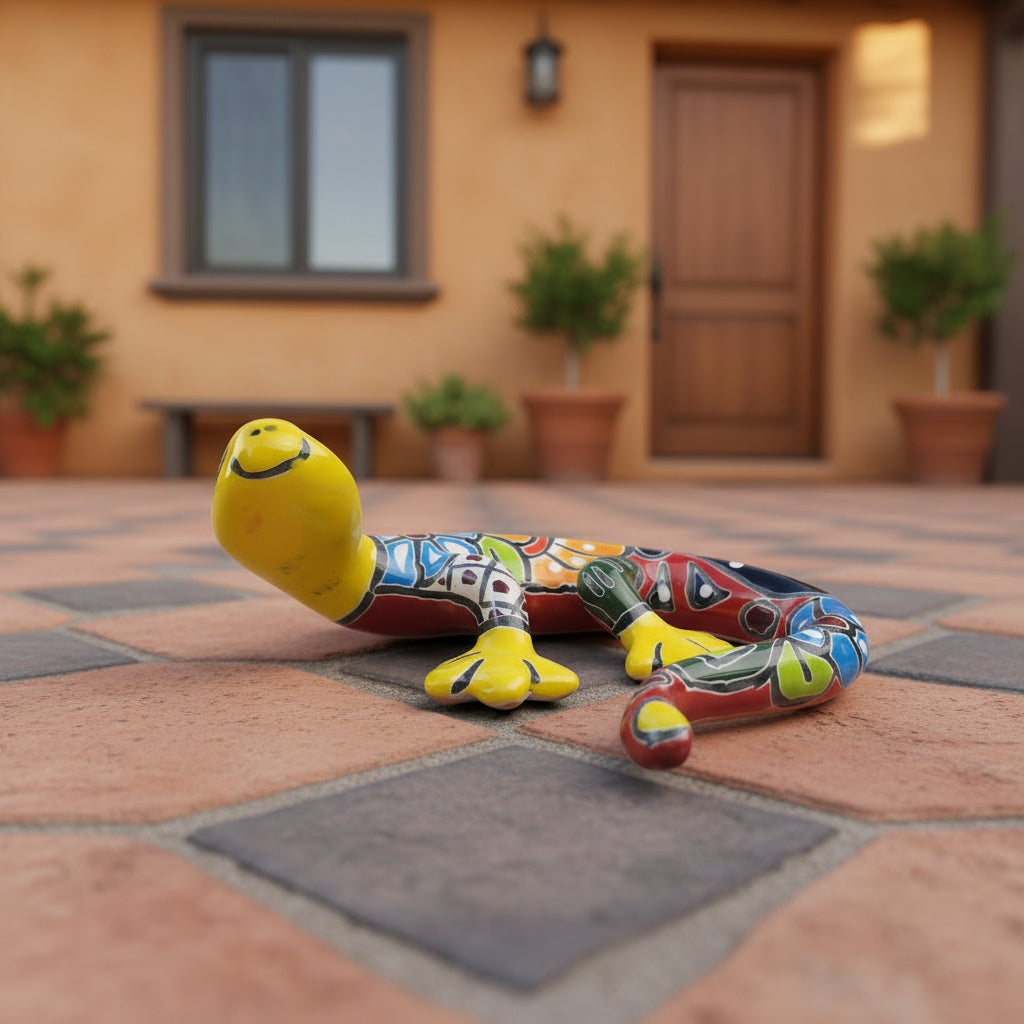 Colorful ceramic gecko