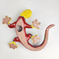 Hand-Painted Yellow Talavera Gecko Wall Decor – Mexican Ceramic Lizard