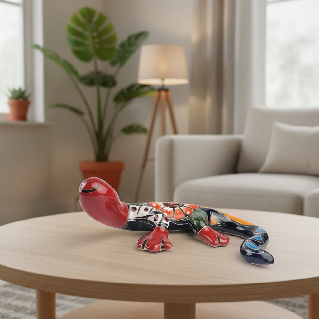 Talavera ceramic gecko wall art