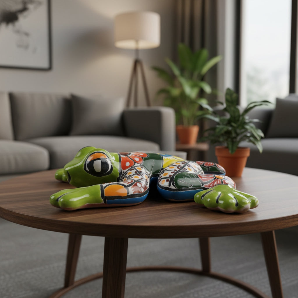 Colorful ceramic frog