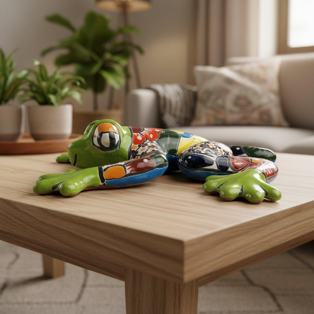 Colorful ceramic frog