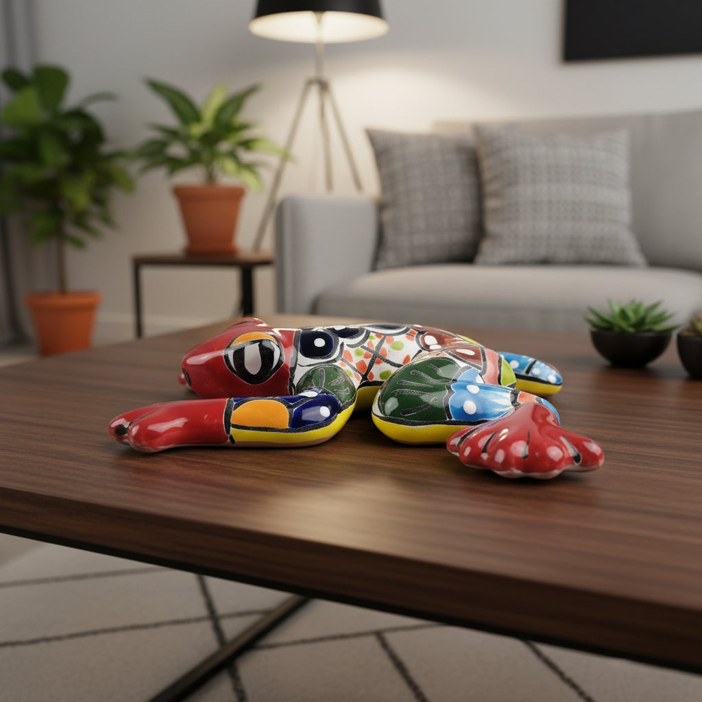 Colorful ceramic frog