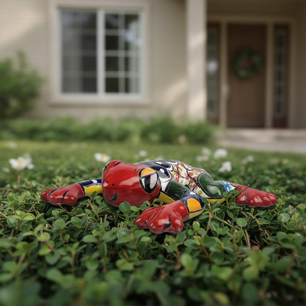 Colorful ceramic frog
