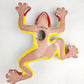 Red & Yellow Talavera Ceramic Frog – Handcrafted Mexican Garden Decor