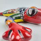 Red & Yellow Talavera Ceramic Frog – Handcrafted Mexican Garden Decor