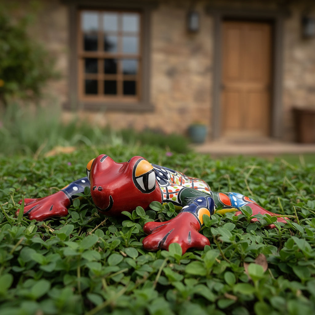 Colorful ceramic frog