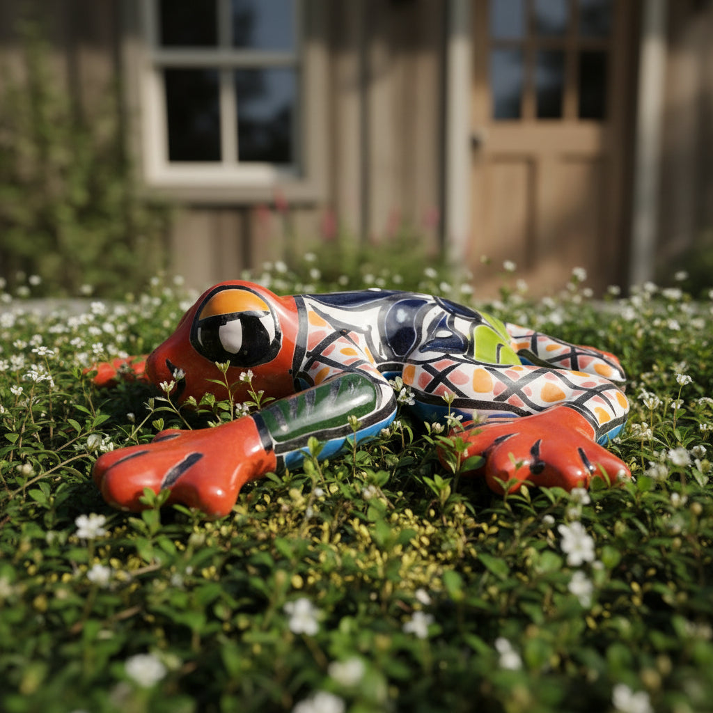 Colorful ceramic frog