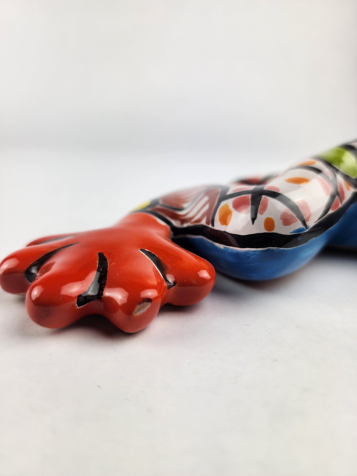 Mexican Folk Art Red Frog – Ceramic Talavera Animal Figurine