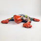 Orange Talavera Ceramic Frog – Handcrafted Mexican Garden Figurine