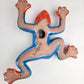 Orange Talavera Ceramic Frog – Handcrafted Mexican Garden Figurine