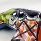 Orange Talavera Ceramic Frog – Handcrafted Mexican Garden Figurine