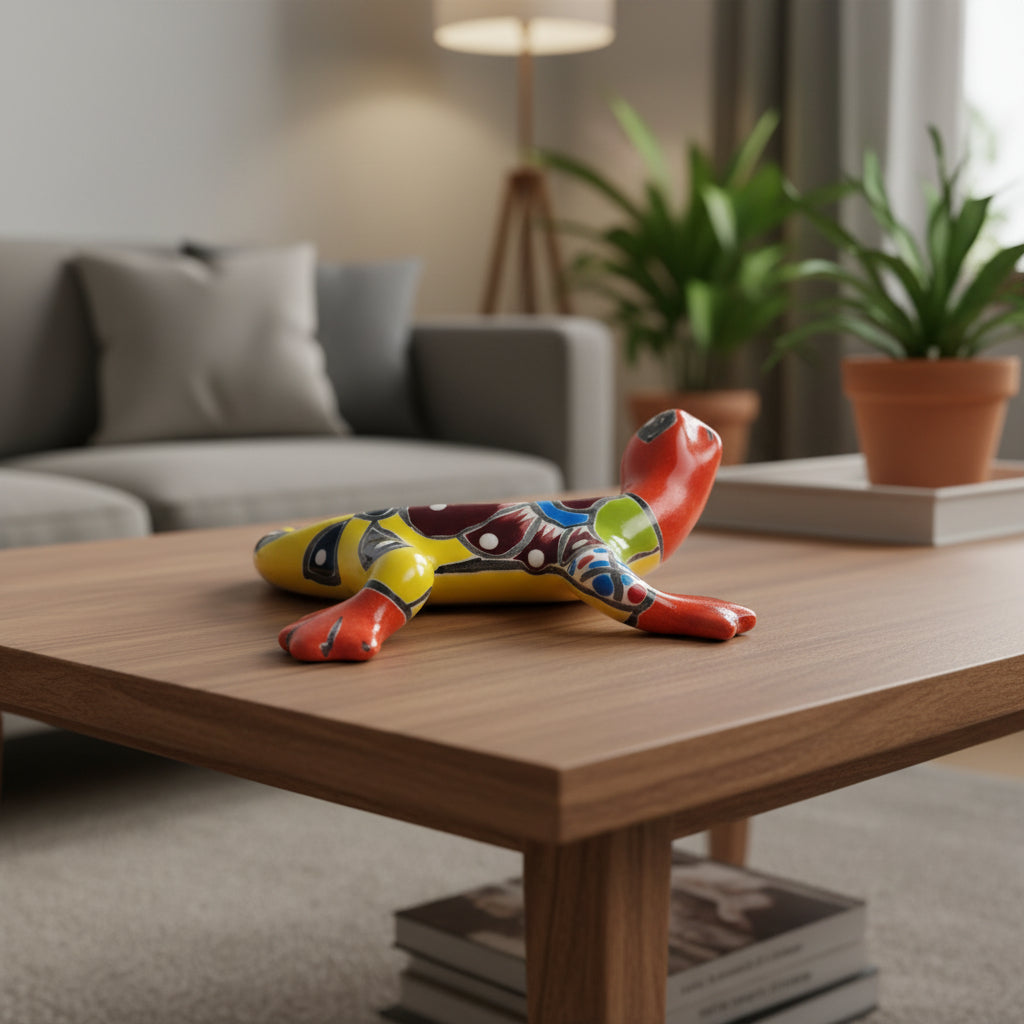 Colorful ceramic talavera gecko