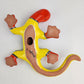 Talavera Ceramic Gecko – Red & Yellow Wall Lizard