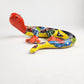 Hand-Painted Talavera Lizard – Red & Yellow Wall Décor