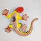 Hand-Painted Talavera Lizard – Red & Yellow Wall Décor