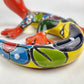 Hand-Painted Talavera Lizard – Red & Yellow Wall Décor