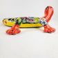 Red & Yellow Talavera Wall Gecko – Mexican Folk Art Lizard
